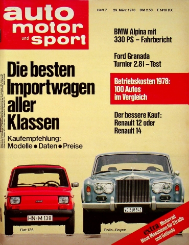 Deckblatt Auto Motor und Sport (07/1978)